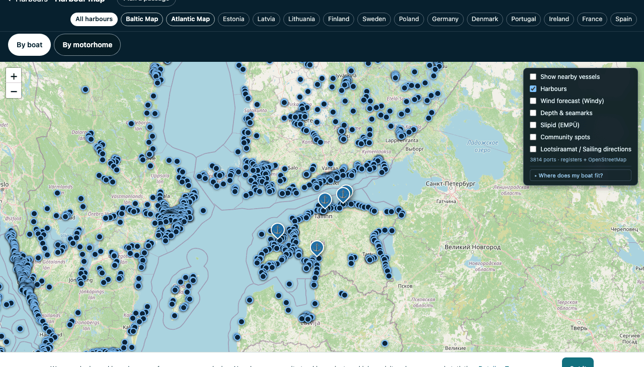 Mervare's public harbour map